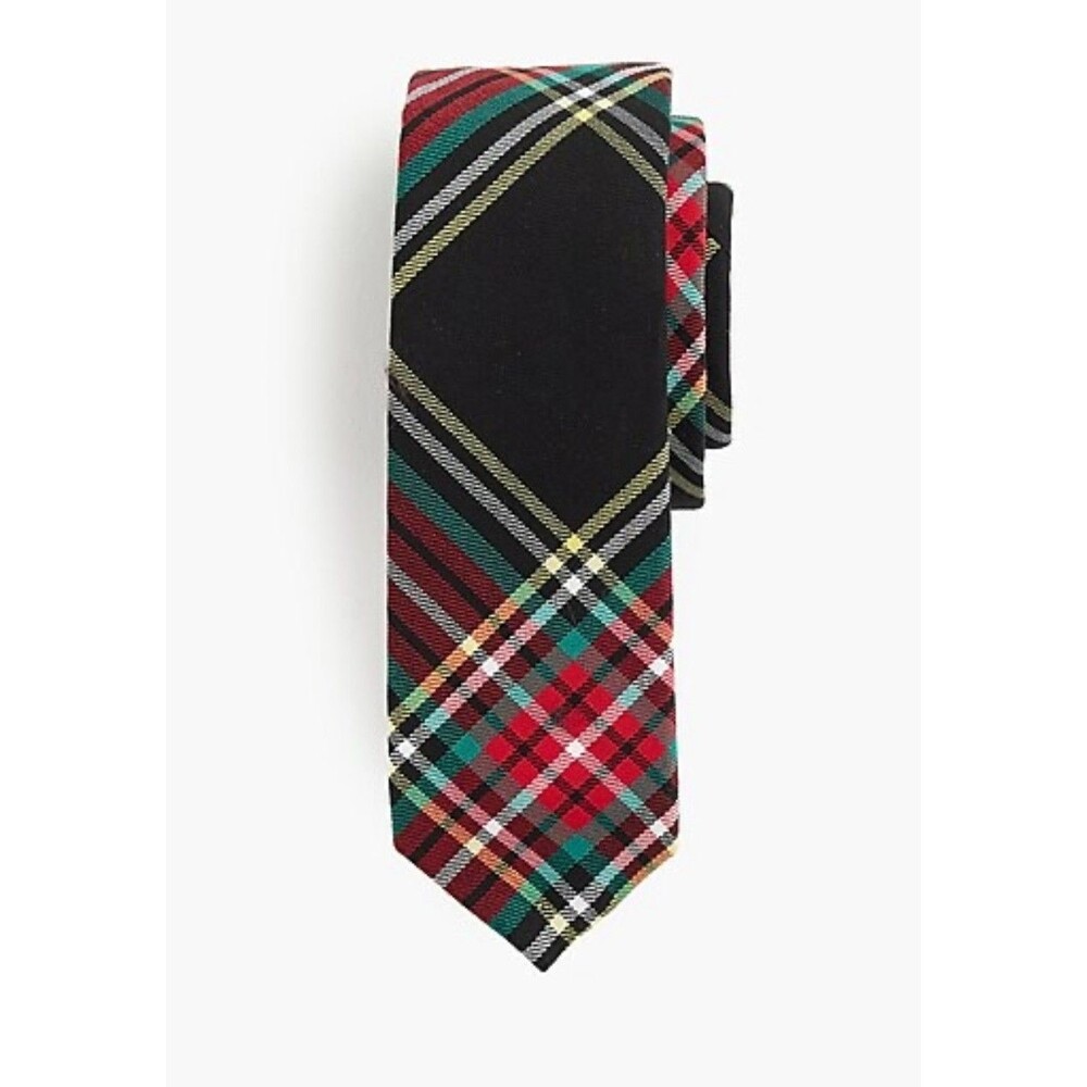 Crewcuts Tie Plaid Size 42” Age 2-7 Boys Preppy Black Green Red EUC Worn 1X